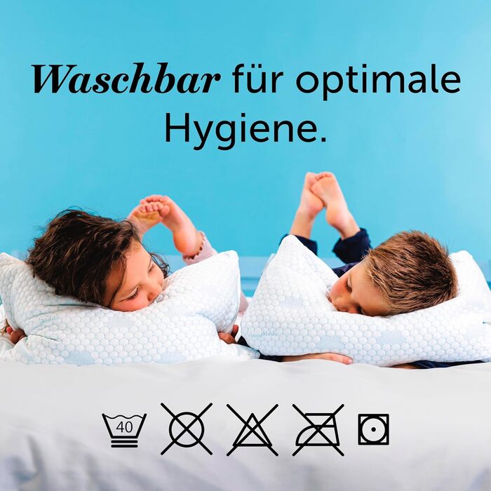 Дитяча подушка Cloudkiddo - Подушка - Регульована подушка - Піна з ефектом пам'яті - Для бокових і спинних спальних місць - Біла -