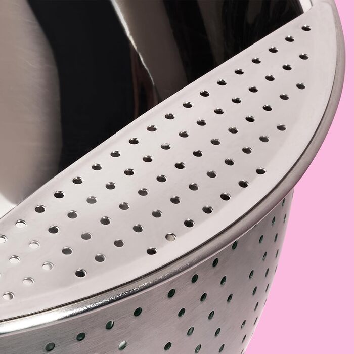 Рис з нержавіючої сталі (баклажани) Миска для миття - Друшляк для миття рису та овочів - З нековзною силіконовою ніжкою