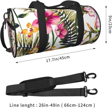 Спортивна сумка, дорожня сумка, акварельний принт, квітковий візерунок, сумка для подорожей на вихідні, чорна, універсальний розмір