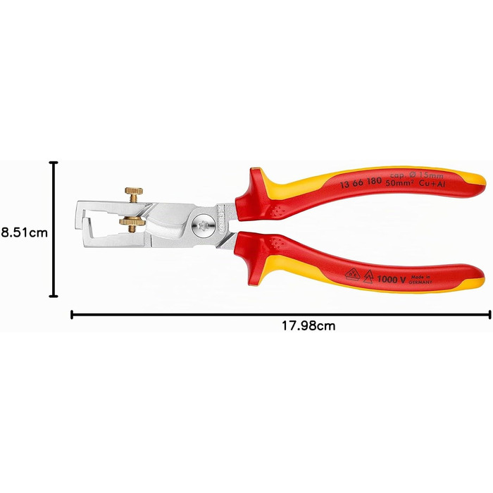 Стрипер KNIPEX StriX зі спеціальними ножицями для кабелю, 13 66 180 SB