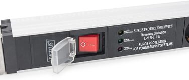 Подовжувач живлення DIGITUS 19 - - 1U - 250 В змінного струму - 50/60 Гц - 16 А - 4000 Вт (5 кранів, мережевий фільтр і захист від перенапруг, версія DE)