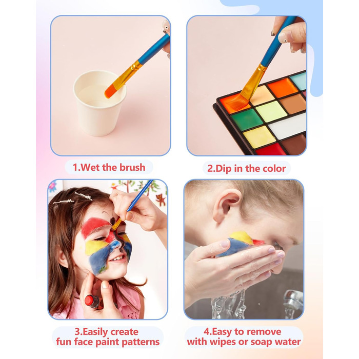 Палітра фарб для обличчя та тіла Lictin (36 кольорів)