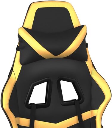 Геймерське крісло, чорно-золотистого кольору, зі штучної шкіри