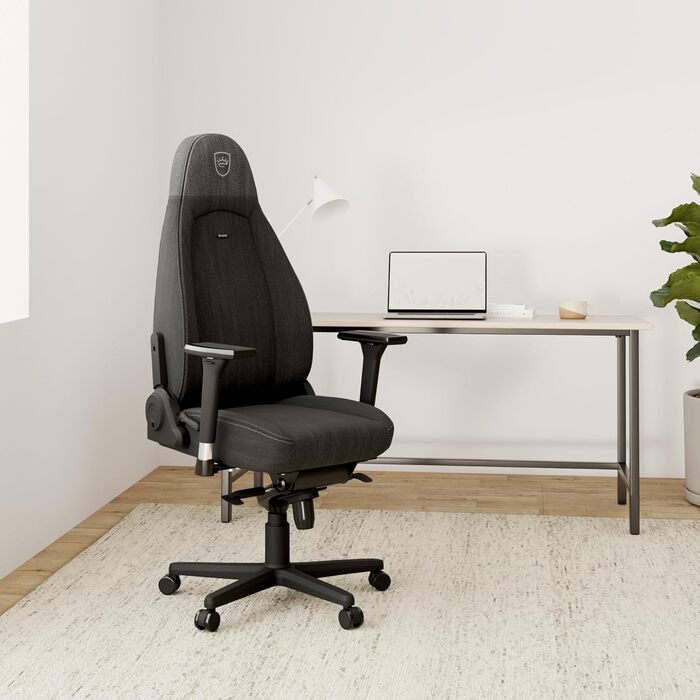 Ігрове крісло noblechairs Icon TX, тканинне, ергономічне, ігрове крісло, 150 кг, ігрове крісло, обертове крісло, текстильна тканина, включаючи подушку, антрацит