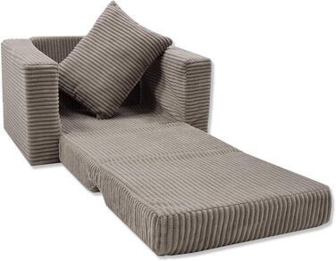 Розкладне дитяче крісло Odolplusz Дитячий диван, міні-крісло, дитяче крісло, затишне крісло Дитячі меблі для дитячих кімнат (Бежевий вельвет)