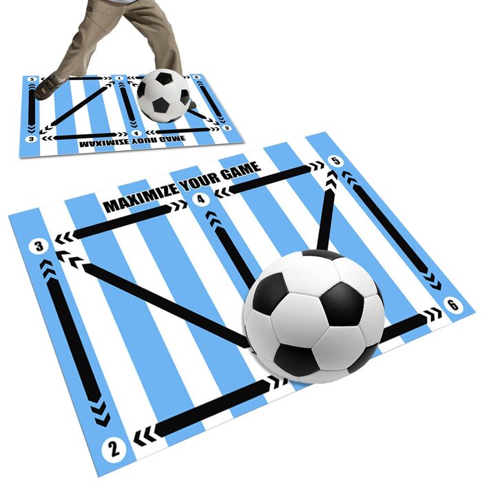 Тренувальний килимок для футболу, футбольний килимок, килимок для тренувань зі степ-футболу, нековзний тренувальний килимок для степ-футболу, 60x90 см, амортизуючий футбольний килимок, тренувальний килимок для контролю м&39яча