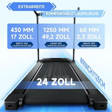 Складана бігова доріжка для домашнього використання - Електрична складна бігова доріжка 12 км/год, 2,5 к.с. Надтихий, складна настільна бігова доріжка, складна підкладка для ходьби для дому та офісу Avnbdao