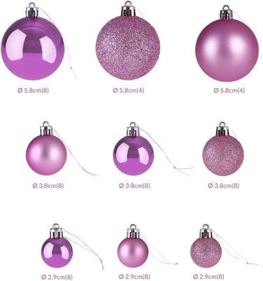 Різдвяні кульки 77 шт рожеві Deuba