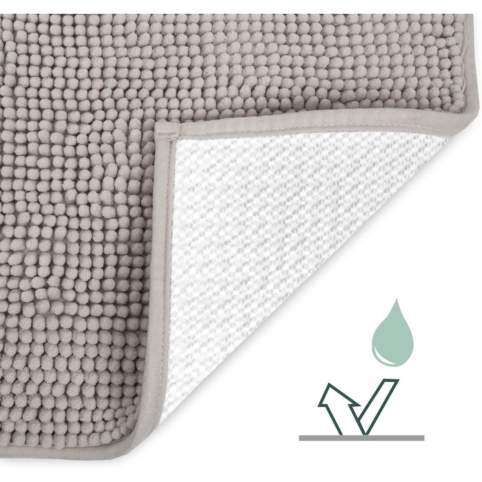 Килимок для ванної Beautissu нековзний 70x120 см синельний килимок для ванної кімнати великий пухнастий килимок для ванної нековзн