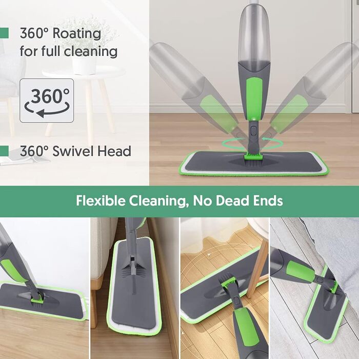 Швабра-розпилювач ILAVCOOL Швабра для підлоги з функцією розпилення, швабра для миття підлоги, суха та волога швабра, швабра для п