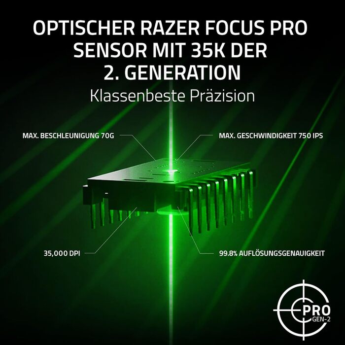 Бездротова ігрова миша з колесом нахилу HyperScroll, оптичним сенсором Focus Pro 30K, бездротовим зв'язком HyperSpeed, 13-зонним х