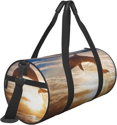 Дорожня сумка-циліндр з кумедним дизайном дельфіна, спортивна сумка для чоловіків та жінок, сумка для пляжу, спортивна сумка
