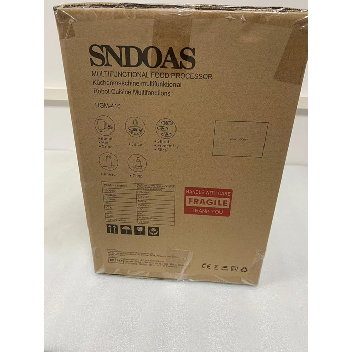 Кухонний комбайн SNDOAS, багатофункціональний кухонний комбайн 1300 Вт, чаша для замішування тіста 3,5 л, подрібнювач кухонного комбайна, блендер 1,5 л, подрібнювач, соковижималка для цитрусових, в т.ч. 11 аксесуарів