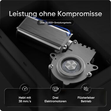 Кутовий стіл, регульований по висоті (електрично) із захистом від зіткнень та функцією пам&39яті, 10-річна гарантія (чорний каркас, чорна стільниця, 160 x 130 x 70 см)