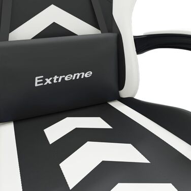 Зручне ігрове крісло з функцією масажу, штучна шкіра чорний/білий, 57,5 x 59,5 см - Для геймерів та офісної роботи Ігрове крісло Модель 349596