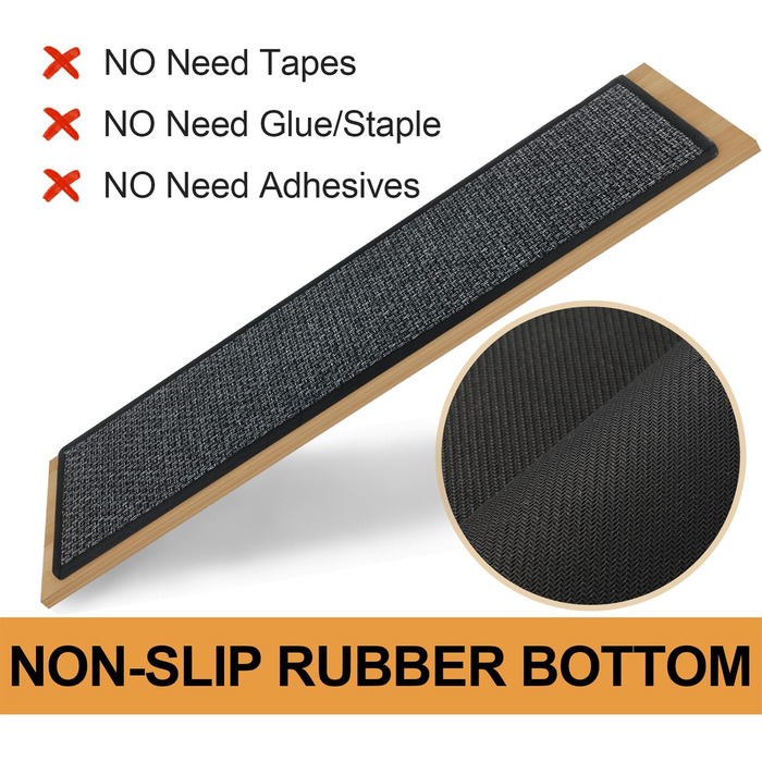 Сходинки, 4 шт. и, для дерев&39яних сходинок з нековзною гумовою основою, 100 поліестер, м&39які, стійкі до сходів, для дітей, людей похилого віку та домашніх тварин, 76,2 x 20,3 см, темно-сірі