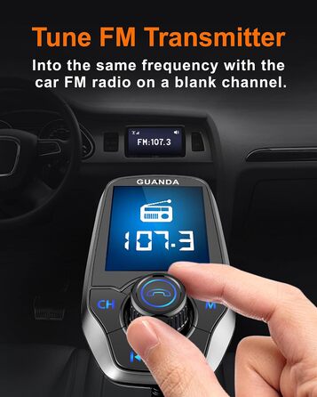Передавач Bluetooth для автомобіля з 1,8-дюймовим кольоровим екраном Bluetooth Гучний зв'язок Автомобільний радіоадаптер Bluetooth 4 в 1 MP3-плеєр AUX 2 порти USB SD/TF карта (QC3.0 2.4A/5V сріблястий)