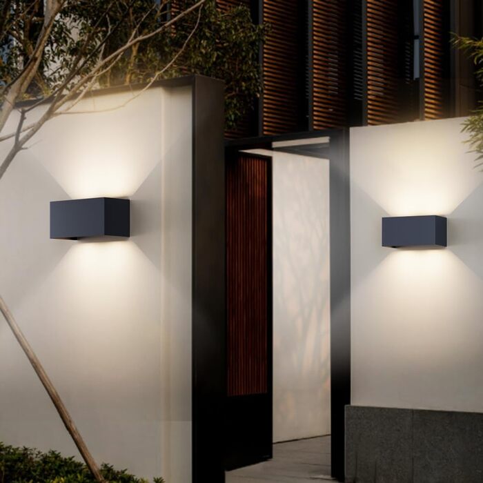 Світлодіодний настінний світильник Klighten 24 Вт для приміщень/зовнішнього використання, лампа 4000K для зовнішнього використання, IP65 з регульованим кутом променя, натуральний білий/антрацит