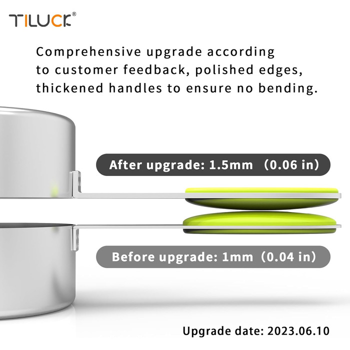 Мірні чашки TILUCK і набір мірних ложок, нержавіюча сталь, 5 мірних чашок і 6 двосторонніх магнітних мірних ложок у комплекті
