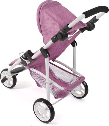 Лялькова коляска Лола, біговел, ляльковий біговел, лялькова коляска, джинсовий рожевий, 612-62, 2000 -