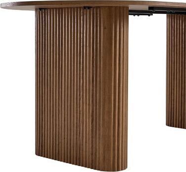 Овальний обідній стіл 180 см для 6-8 осіб сучасний фермерський стіл з поверхнею під дерево та стабільними еліптичними ніжками для кухні, їдальні, конференц-залу (темно-коричневий)