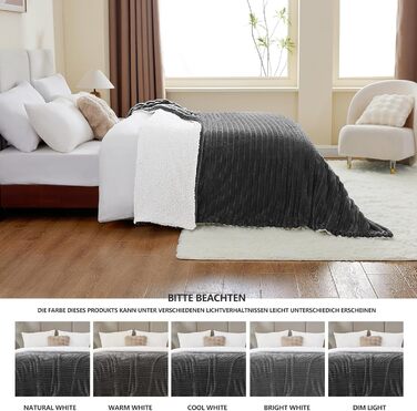 Ковдра WAVVE Sherpa, плюшева ковдра, пухнаста сіра - надзвичайно тепла, товста, м&39яка ковдра з грубого шнура, плед для дивана, двостороння ковдра для дивана, 150x200 см XL вовняна ковдра, ковдра для дивана, ковдра для вітальні 150 x 200 см сірого кольор