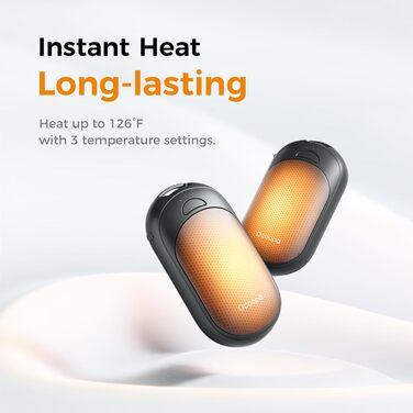 Електричні грілки для рук OCOOPA, 2 шт. з магнітною основою, портативний підігрів, 5000 мАг, 3 рівні нагріву, компактні для рукавичок, кишенькові, зимові предмети першої необхідності, подарунки-заповнювачі адвент-календаря для чоловіків та жінок, чорні