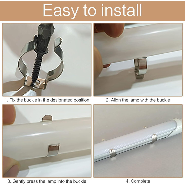 Тримач для люмінесцентної трубки Dasyusuo T8 30 шт. Кронштейн для люмінесцентної трубки Тримач для світлової трубки Затискачі для люмінесцентної трубки U Тримач для затискачів