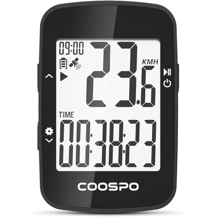 Велокомп'ютер COOSPO BC26 GPS, 2.3 дюйма, IP67, Пластик/Електроніка, Чорний