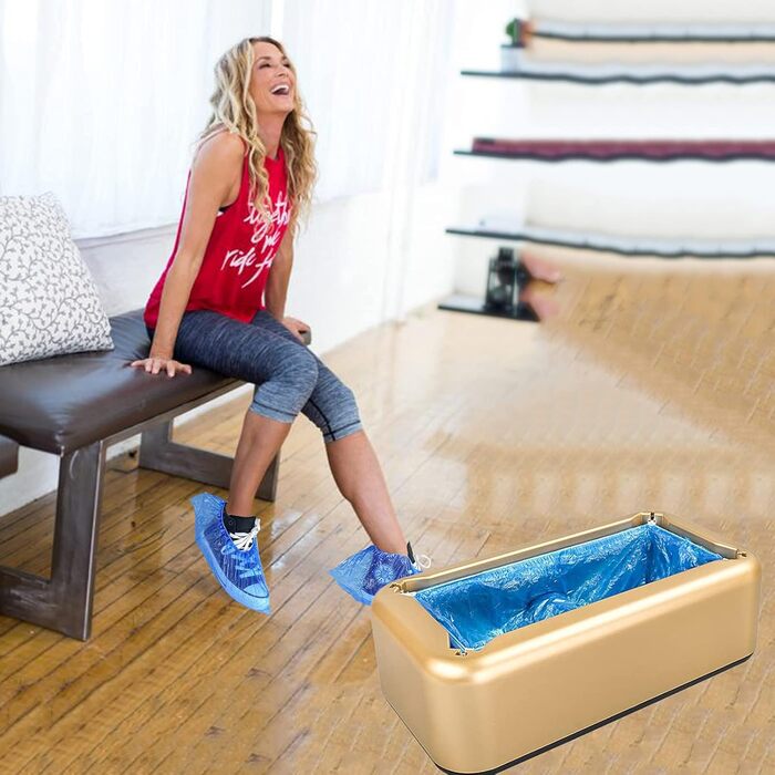 Автоматичний дозатор бахіл BeiLan D41 + 100 бахіл — машина для надягання чохлів на взуття, безконтактна, ABS корпус, без живлення