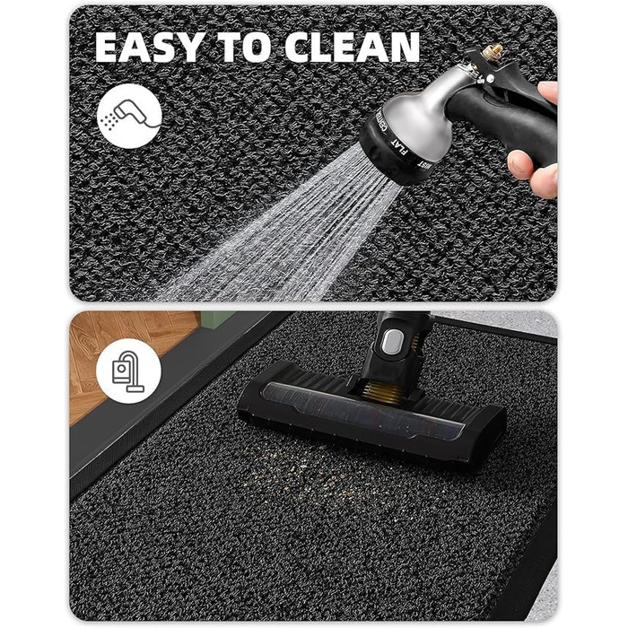 Килимок для вулиці COLOR&GEOMETRY брудозахисний килимок для використання всередині та зовні приміщень, стійкий до атмосферних впливів, міцний, миється ефективний брудозахисний килимок для вхідних дверей, входу, патіо, саду, темно-сірий 691 см (прямокутний