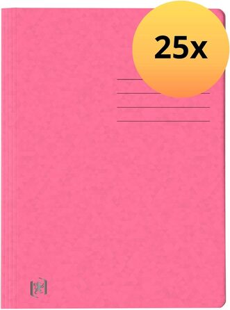 Оксфордська папка А4, виготовлена з картону, в асортименті 25 шт. (рожева, одинарна)