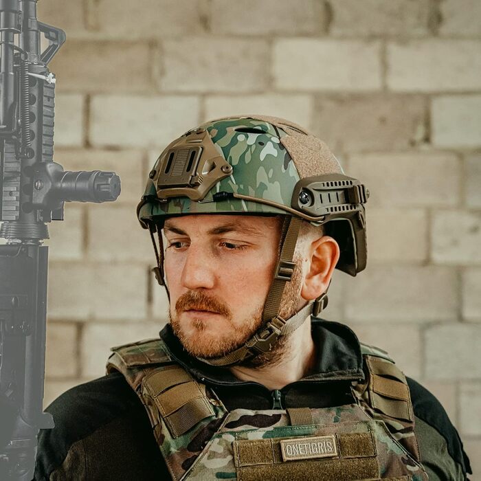 Шолом OneTigris для страйкболу, пейнтбольний шолом Mich 2000 з маскою та окулярами, камуфляж для страйкболу та пейнтболу