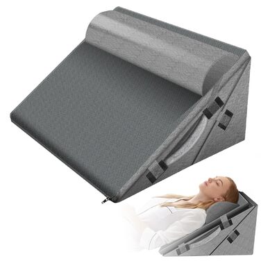 Клиноподібна подушка для ліжка, регульована клиноподібна подушка, подушка для читання для ліжка, подушка для дивана, подушка для спини, яку можна прати, подушка для підтримки спини з піни з ефектом пам&39яті, спинка для лікування рефлюксу, апное сну, чита