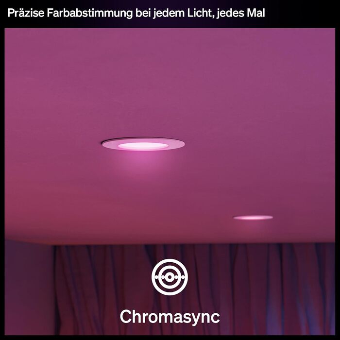 Набір вбудованих світильників Philips Hue Slim Downlight (3 шт.), LED, 1000 лм, 90 мм, тонкий дизайн, повний спектр денного світла 100020 000 K, плавне димування, точна передача кольорів, Smart Lighting, білий, нове покоління розміру S