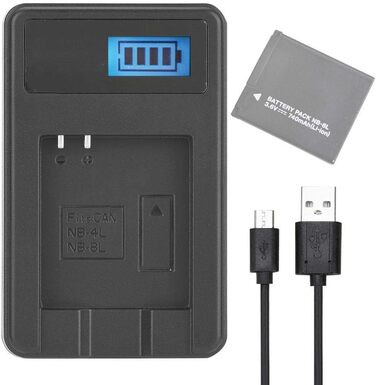 Зарядний пристрій Nikou NB-4L/8L з РК-дисплеєм, простий зарядний пристрій, USB-зарядний пристрій 5V 1-2A 10W