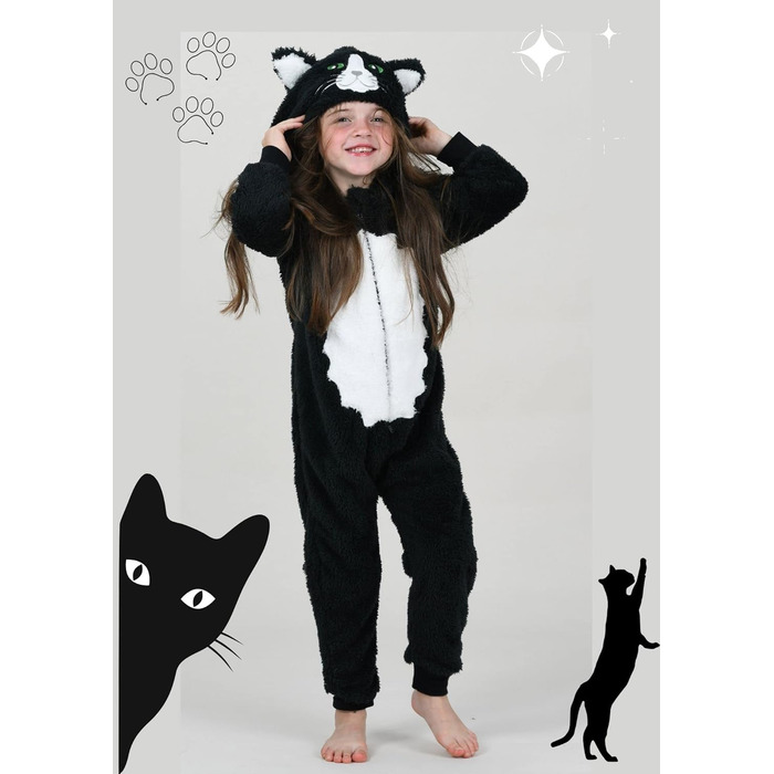 Кігурумі Кошеня Wunsy, суперм'який фліс, чорно-білий 5–6 років