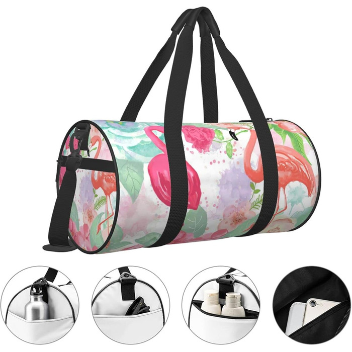 Дорожня сумка-циліндр з квітковим візерунком, спортивна сумка для чоловіків та жінок, сумка-мішок, спортивна сумка