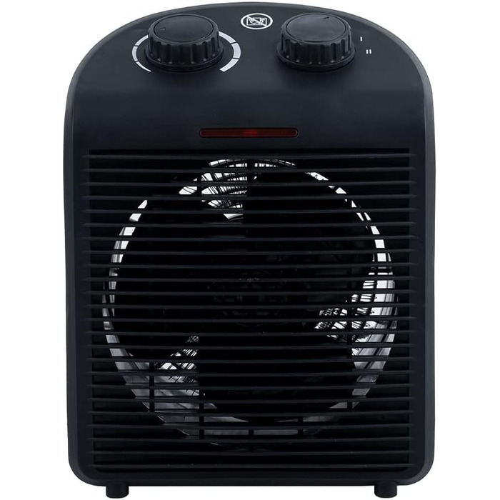 Чорний вентилятор-обігрівач HOTserie потужністю 2000 Вт з функцією обігріву та охолодження