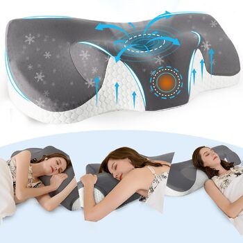 Подушка для зняття болю в шиї IDEA, ергономічна подушка для шиї, ортопедична подушка з піни з ефектом пам&39яті, подушка для сну на боці, спині та животі, подушка для підтримки шиї проти хропіння