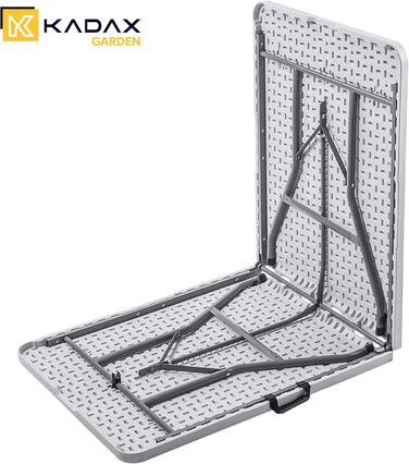 Складаний садовий стіл KADAX 180 x 74 x 73 см, водонепроникний складний стіл, стіл для вечірок у саду, на патіо та на балконі, міцний фуршетний стіл, кемпінговий стіл (білий)