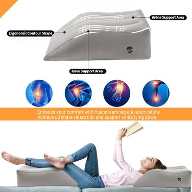 Надувні клиноподібні подушки, подушки для підняття ніг, підставки для ніг - клиноподібні опорні подушки для ніг, що покращують комфорт та сон