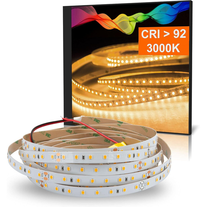 Світлодіодна стрічка Mextronic ATLA Теплий білий (3000K) 24W 5 метрів 24V IP20 CRI 92