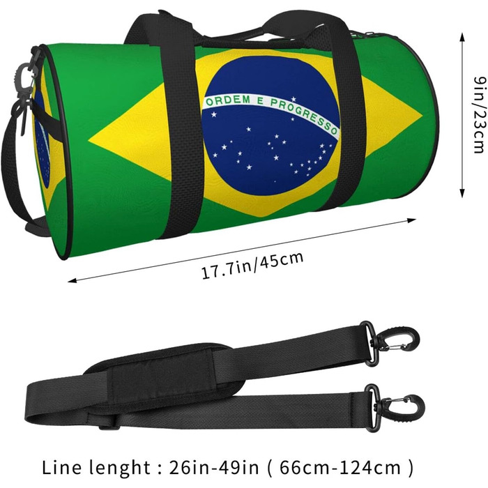 Спортивна сумка з бразильським прапором для фітнесу та подорожей, велика дорожня сумка, вихідного дня для чоловіків та жінок