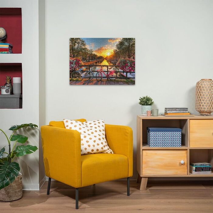 Пазл Ravensburger 12000662 - Велосипеди в Амстердамі - пазл на 1000 елементів для дорослих і дітей від 14 років, міський пазл Амст