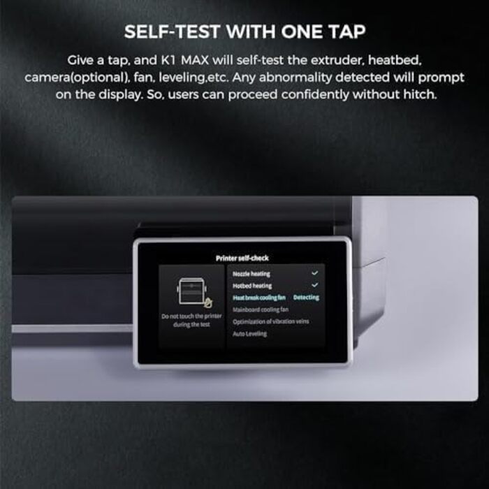 Принтер Creality K1 Max, високошвидкісний 3D-принтер з максимальною швидкістю 600 мм/с, автоматичним вирівнюванням, подвійним охол