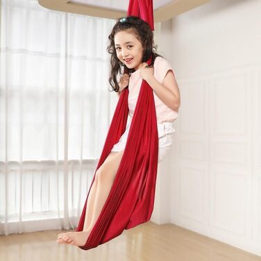 Звичайний гамак для приміщень, надлегка портативна гойдалка, підходить для спалень, балконів, внутрішніх двориків або кемпінгу, в комплекті з усіма аксесуарами (червоний) Червоний 280*150 см