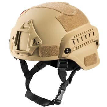 Військовий куленепробивний шолом TS TAC-SKY NIJ IIIA Kevlar Aramid Mich 2000 з балістичним покриттям та тримачем для ліхтарика, Mud, MM Mud