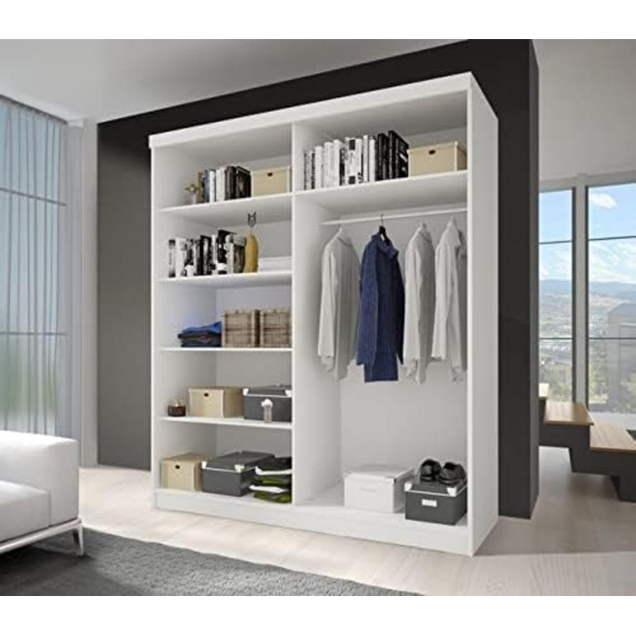 Шафа з дзеркалом - Шафа з розсувними дверима - Шафа для спальні - 61 x 160 x 195 см - Шафа для спальні, гардеробної, вітальні - Дуб Артісан, Дуб Сонома Дуб Артісан/Дуб Сонома