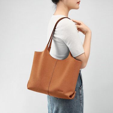 Жіноча сумка для шопінгу зі шкіри Сумка велика жіноча сумка через плече для офісу школи шопінгу коричнева-0084l 39cmX12cmX28.5cm